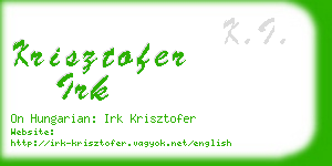 krisztofer irk business card